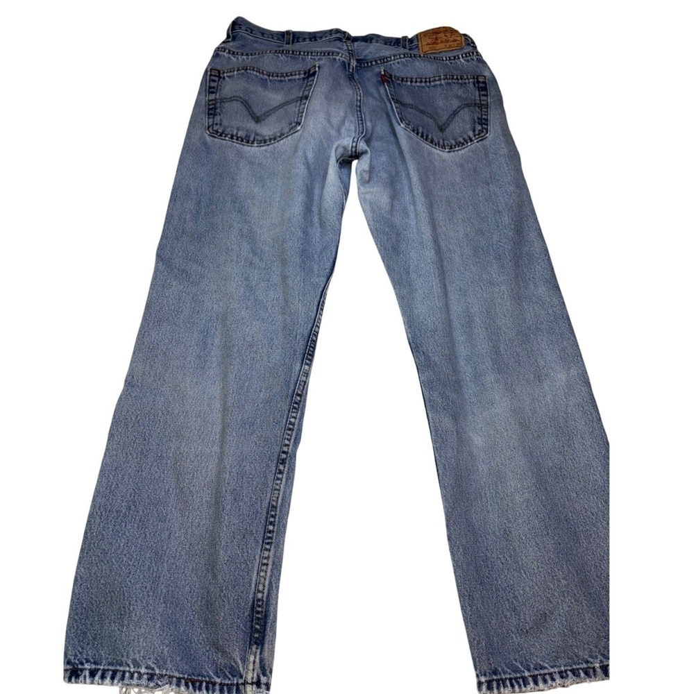 Vintage Levis 505 Jeans 38x30 Light Wash Straight Leg 90s Made in USA Distressed - Picture 2 of 6